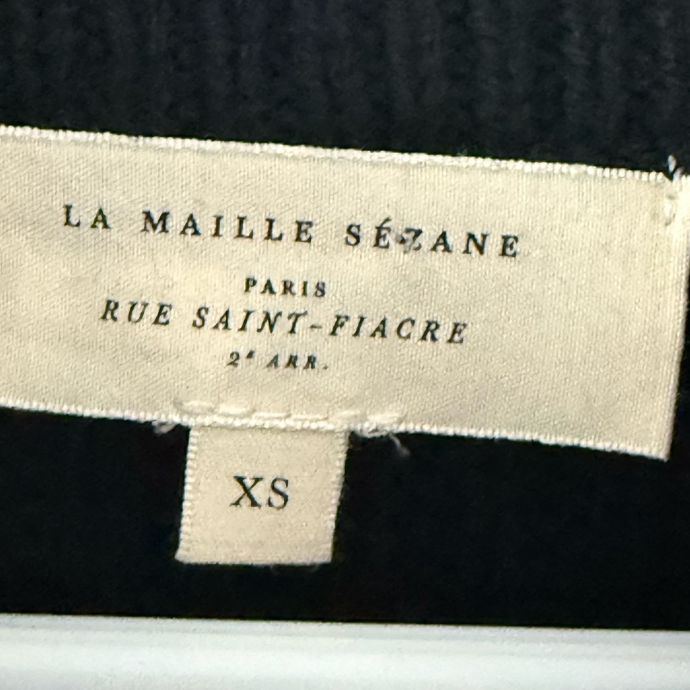 Sezane Black Long Sleeve Dress with Gold Buttons S1 - Picture 8 of 16